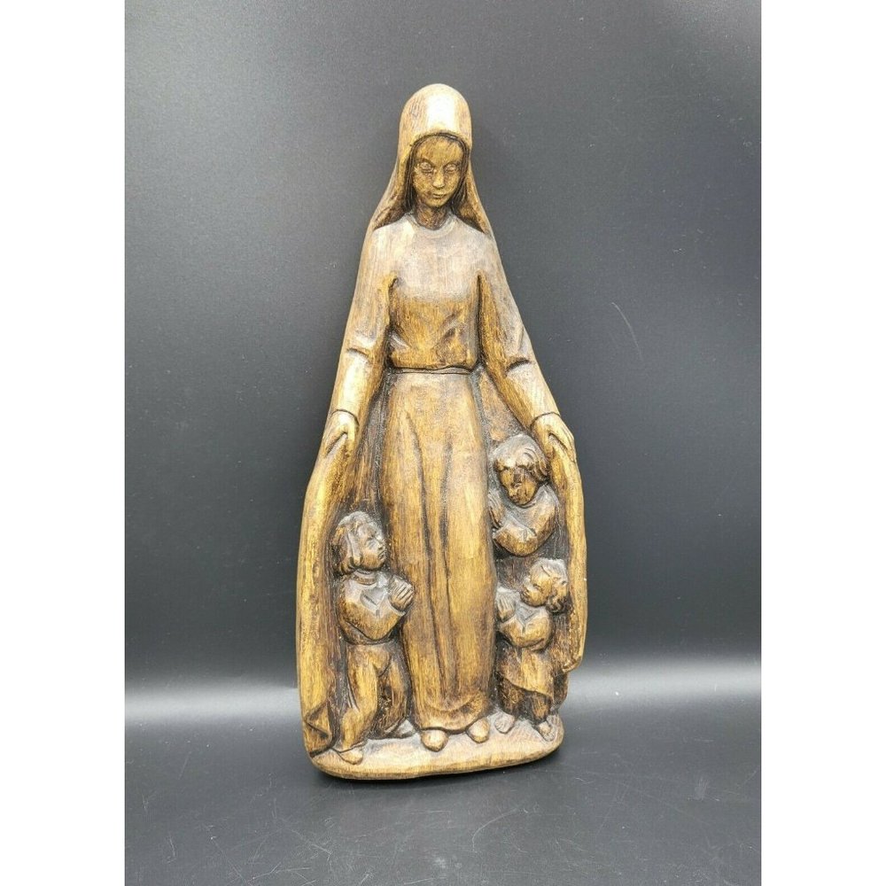 Vintage Madonna And Children Wall Art J. Orzeck Mfg. New England 16"x6"x1"